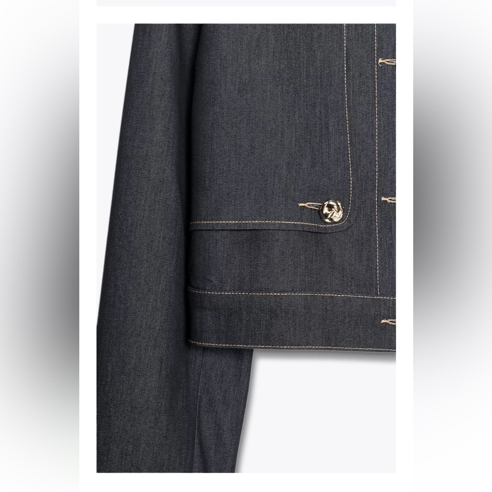 Zara contrasting stitch short Jacket - Picture 8 of 10
